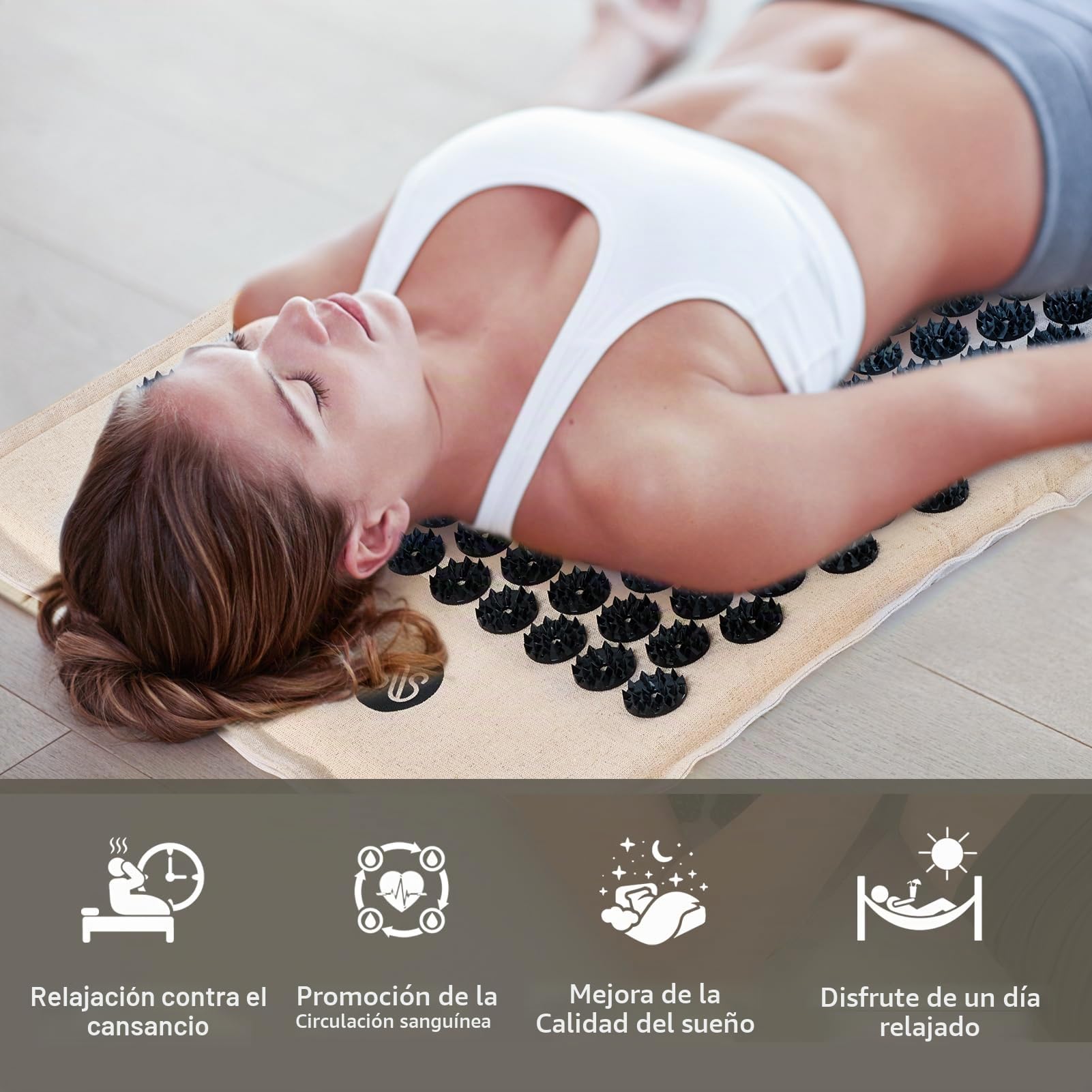 Shakti - Esterilla de acupuntura con cojín y bolsa de transporte, 254 pines, 27 puntos para relajar la espalda, el cuello y los pies