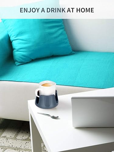 Miniatura 6 de Portavasos antiderrames, posavasos con alfombrilla antideslizante para bebidas para la oficina en casa y al aire libre (gris)