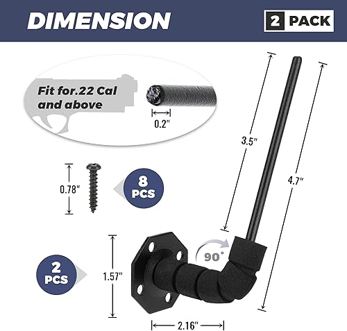 Miniatura 9 de Soporte oculto para pistola de 9045 grados, para almacenamiento en interiores, montaje en pared y múltiples superficies