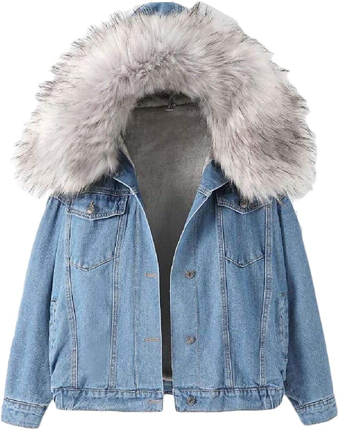 Jhsxydgy Womens Sherpa Jean Jacket 