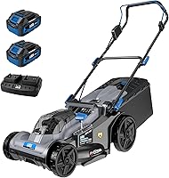 ROYAL GARDEN 40V Cordless 17" Brushless Lawn Mower - Dual 20V Batteries, 6 Heights, Lightweight Push Mower for Small Yards