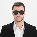 Retro Aviator Polarized Steampunk Sunglasses Men Women with Leather Side Shield Vintage Goggles Gothic