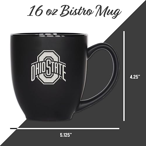 Miniatura 58 de Rico Industries NCAA Primary - Taza personalizada de 15 onzas, color negro mate, para bebidas calientes o frías Nebraska Cornhuskers