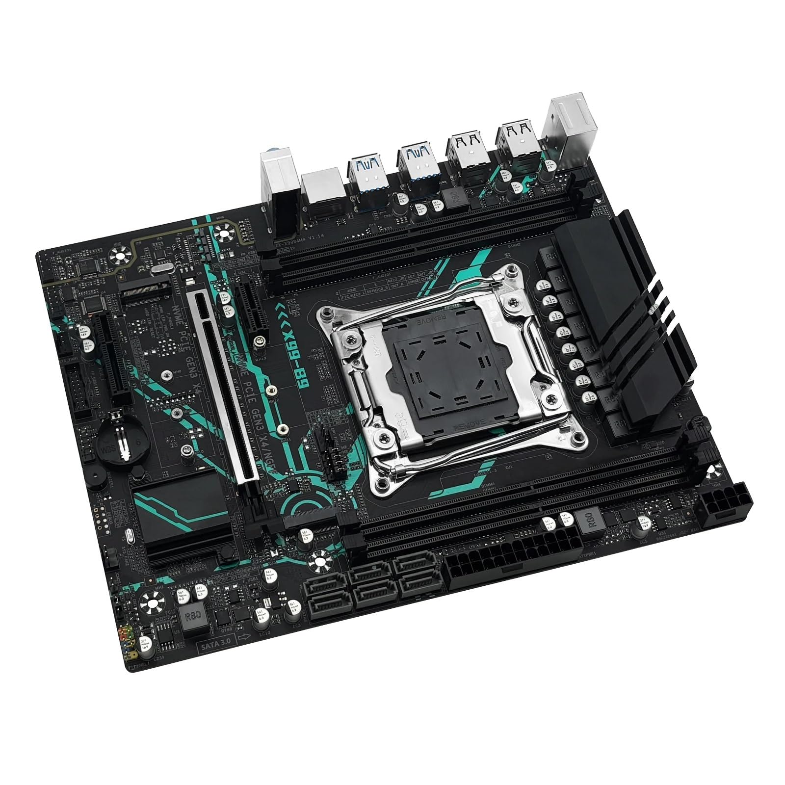 Combo de Placa Base X99 B9 con procesador LGA2011-3 Xeon E5 2650 V4 Opcional y ECC DDR4 16 GB R-Am M.2 NVME SATA M-ATX(Motherboards)