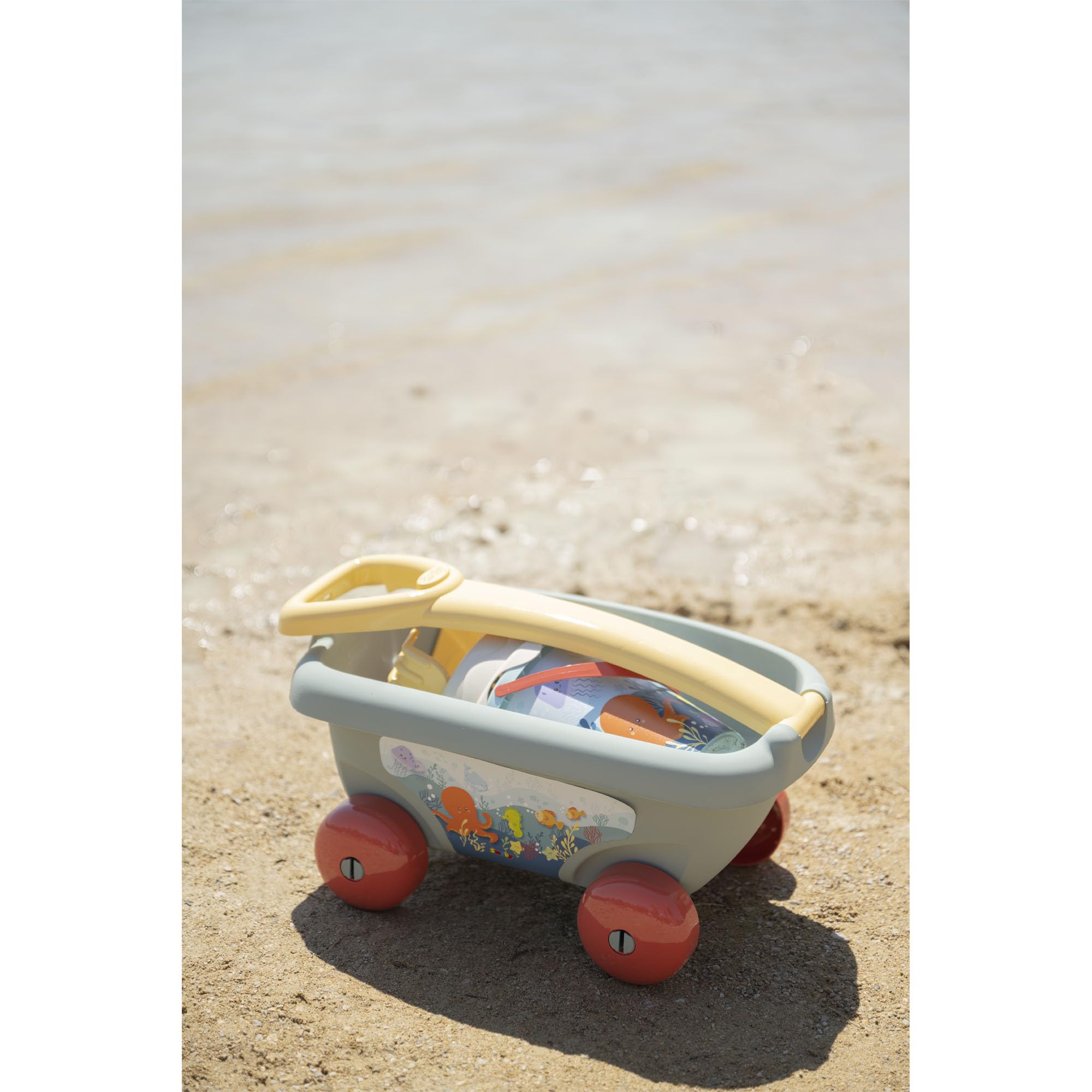 Smoby Life Strandwagen Eimer + Zubehör 42 % recycelte Materialien und 100 % recycelbar