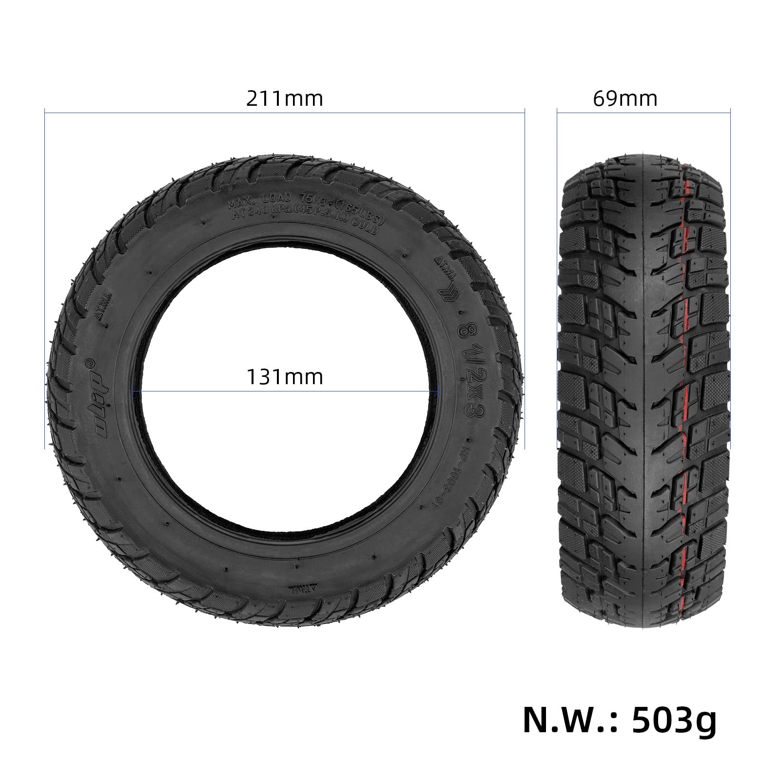8.5x3 Thickened Off-Road Tire For VSETT 8/9+ ZERO 8/9 Kugoo Kirin G2 Pro Electric scooter 8 1/2 * 3 Tubeless Proof Rubber Tyre