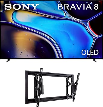 Sony K55XR80 55 Inch IMAX Enhanced Bravia OLED 4K HDR Google TV with a Sanus VLT7-B2 42-90 Inch Large Advanced Tilt 4D TV Wall Mount 2024