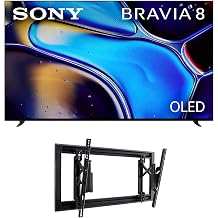 Sony K55XR80 55 Inch IMAX Enhanced Bravia OLED 4K HDR Google TV with a Sanus VMPL50A-B1 Tilting Wall Mount for 32-85 Inch Flat Screen TVs 2024