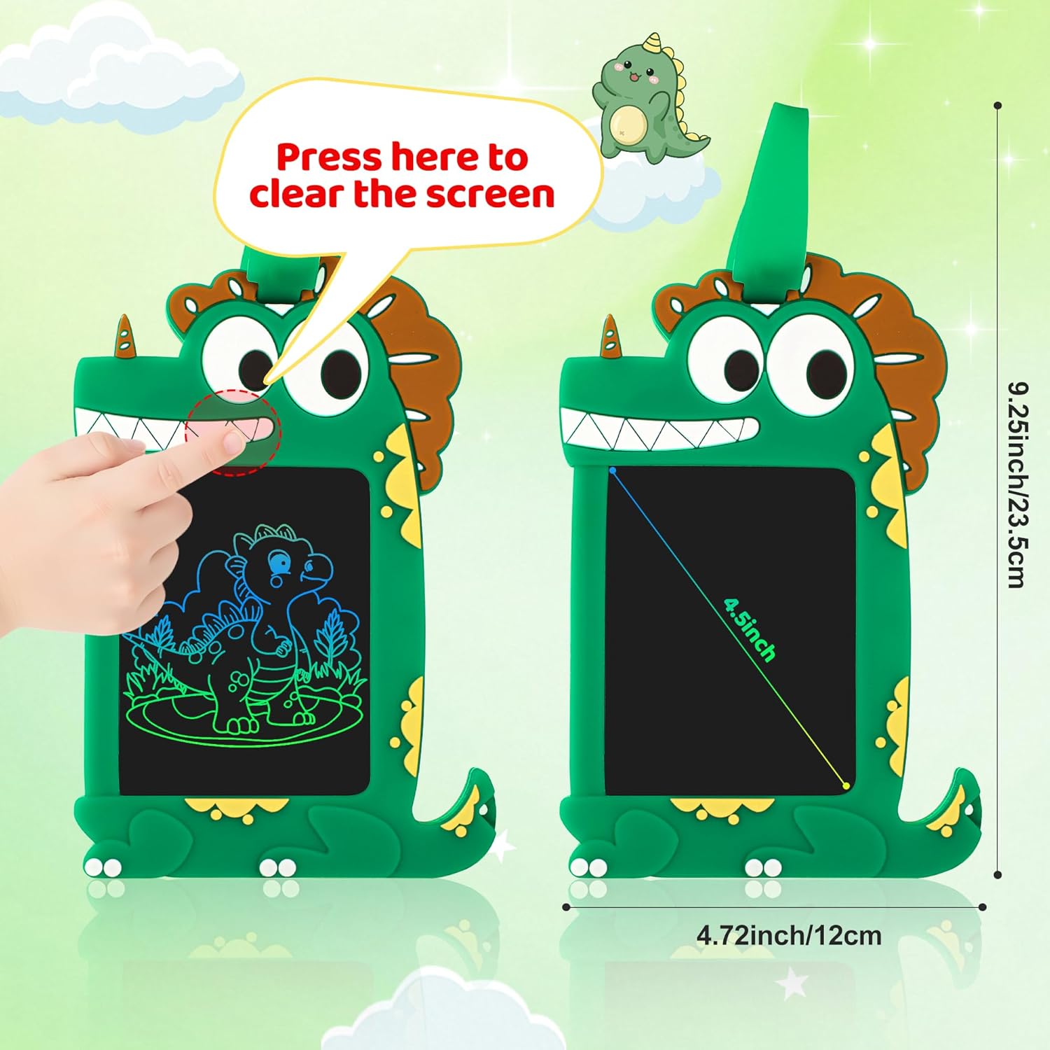 Mini LCD Writing Tablet for Kids, 4.5 inch Mini Doodle Board Drawing Pad, Little Dinosaur Toys for Kids, Educational Learning Toys Birthday Gifts for Boys Girls Age 3 4 5 6 7 8