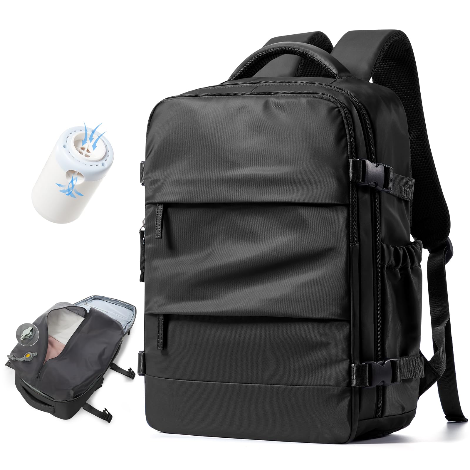 BJLFS Borse da Cabina per Ryanair 40x30x20 Zaino Wizzair Sottovuoto da viaggio 40x20x25 Bagaglio a Mano con compressione sottovuoto,Zaino Easyjet 45x36x20,Zaini Casual per laptop da 14 pollici