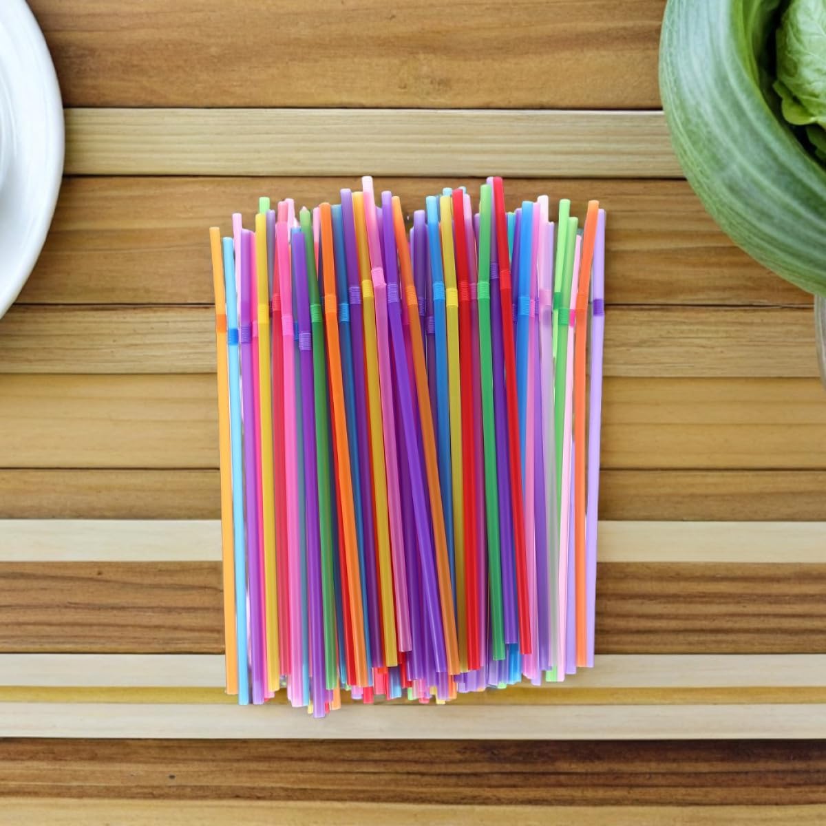 1000pcs Flexible Bendable Plastic Drinking Straws for Coffee and Cocktails, Multi-color Disposable Pp Straws for Parties, Travel, Picnics, and Everyday Use