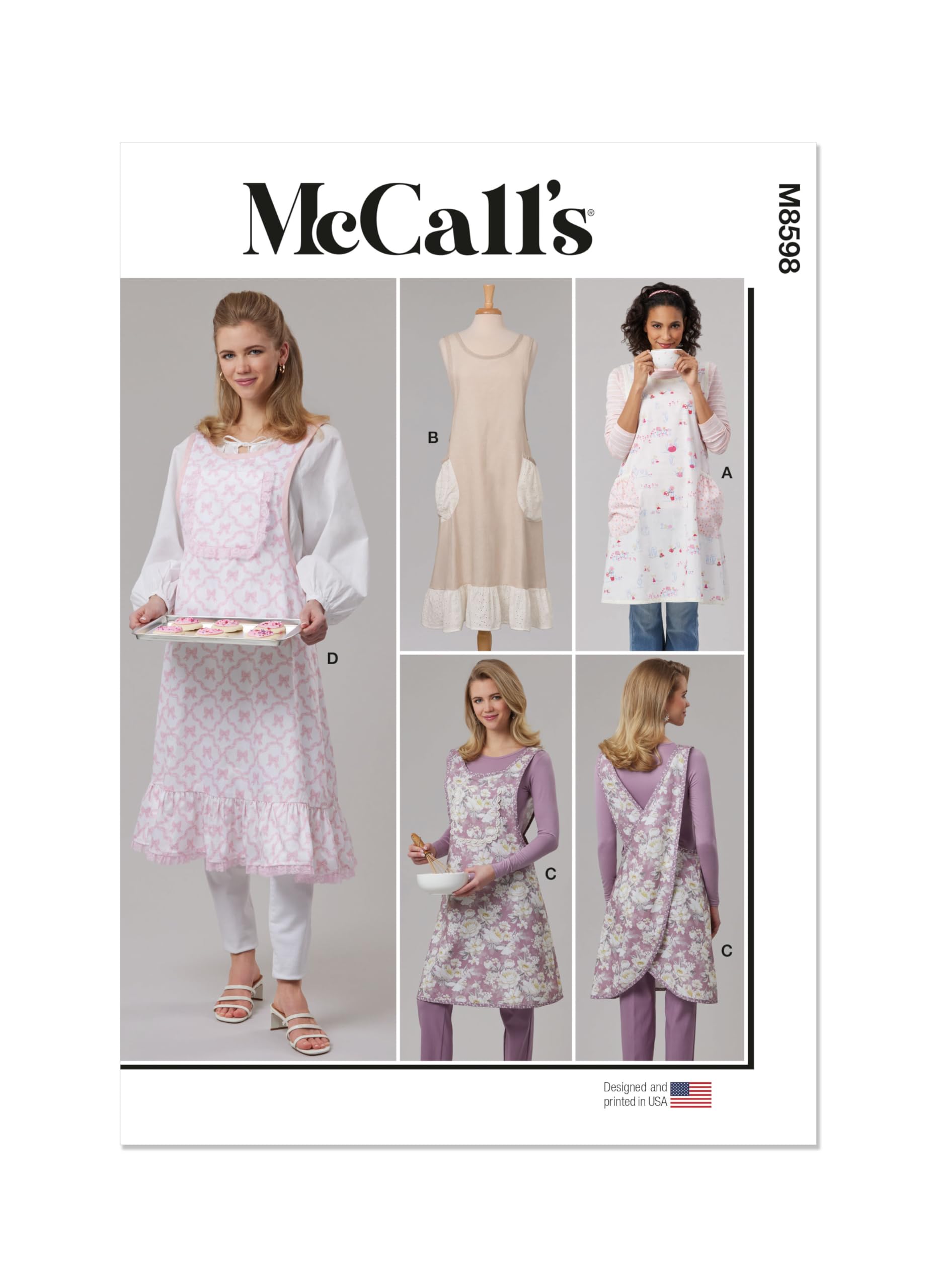 McCall's Sewing Pattern M8598A Misses' Aprons A (XS-S-M-L-XL)