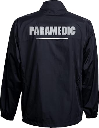 Paramedic windbreaker, with Reflective decoration both front and back, thin windbreaker without lining.