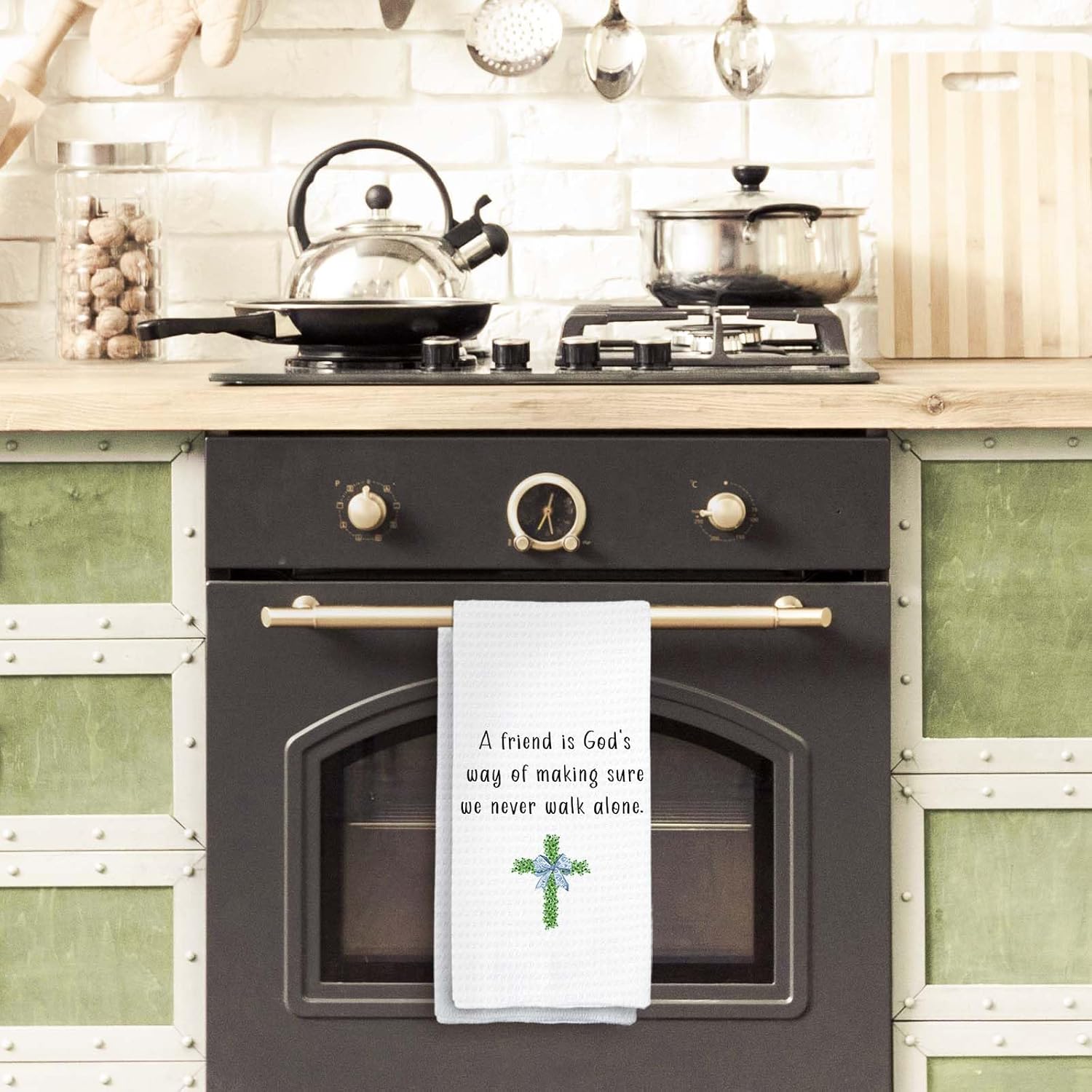 Friends キッチンタオル、友情への感謝 宗教的なギフト キッチン装飾用ハンドディッシュタオル A Friend is God&