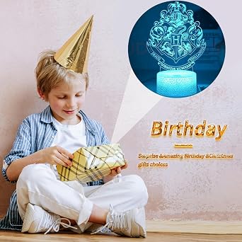 3D Illusion Lamp, Ha-rry Po-tter Prezzie Night Light, Anime 3D Led Kids Night Light, 16 Colors Changing with Remote Control Cool Stuff Magic Prezzie for Boys Girls Birthday Prezzie [Energy Class A] [Energy Class A]