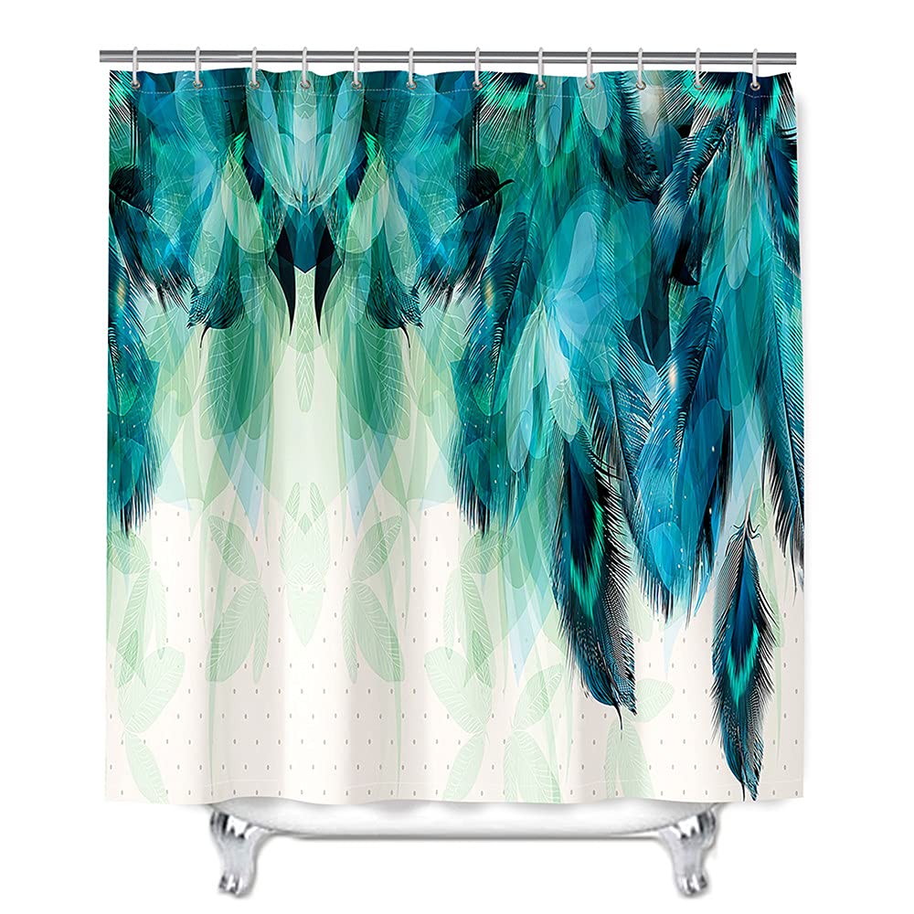 Tende da Doccia Tenda da Bagno con 12 Ganci, Chickw11 Antimuffa Impermeabile 3D Nuvole Stampato Poliestere Lavabile Vasca da Bagno Decorativa Tenda (Cielo,90x180cm