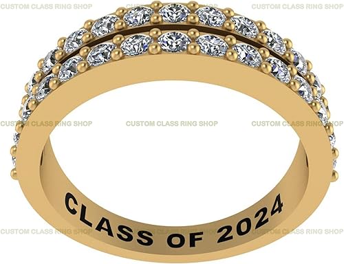 Miniatura 6 de Custom High School and College Class Ring Sterling Silver  10K 14K Gold - GRA Certified MoissanitesLab Grown Diamonds Ring Graduation Gifts for Her