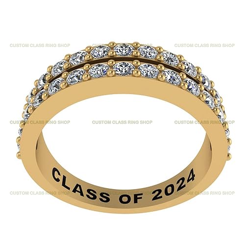 Miniatura 6 de Custom High School and College Class Ring Sterling Silver  10K 14K Gold - GRA Certified MoissanitesLab Grown Diamonds Ring Graduation Gifts for Her