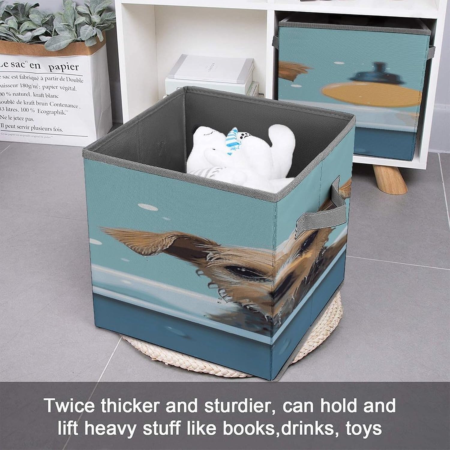 Funny Dog in Bathtub Storage Bins Storage Baskets image 3