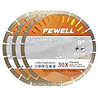 Vista 7 de FEWELL Hoja de sierra de diamante de 4 1/2 pulgadas para hormigón, hoja de sierra de hormigón segmentada para amoladora angular, corte seco/húmedo