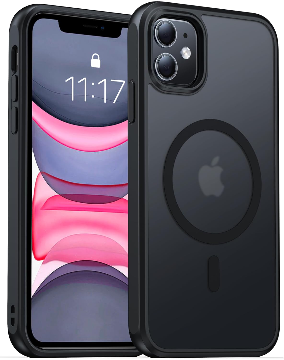 Magnetic for iPhone 11 Phone Case-Compatible with MagSafe-Slim Translucent Matte-Military Grade Drop Protection Phone Case for iPhone 11 6.1",Translucent Black