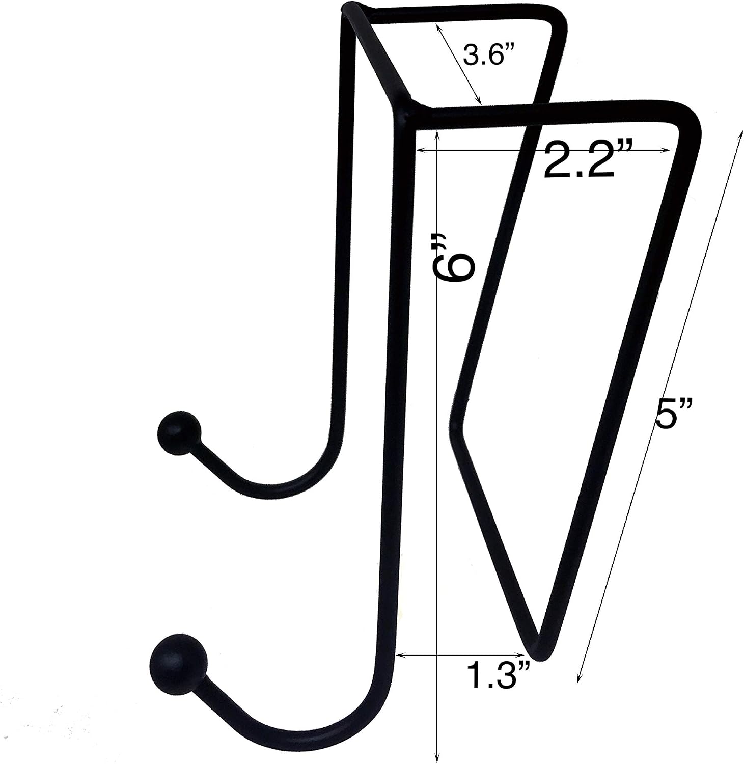 Tetra-Teknica CWH-01 2 Inch Space Addition Wire Double Coat Hook for Office Cubicle Partition Wall Panel, Color Black