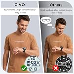 CIVO Digital Watch Men Women: Sport Waterproof Big Numbers LED Stopwatch with Alarm Week & Date - Wrist Watches for Outdoor Running Camping Cycling