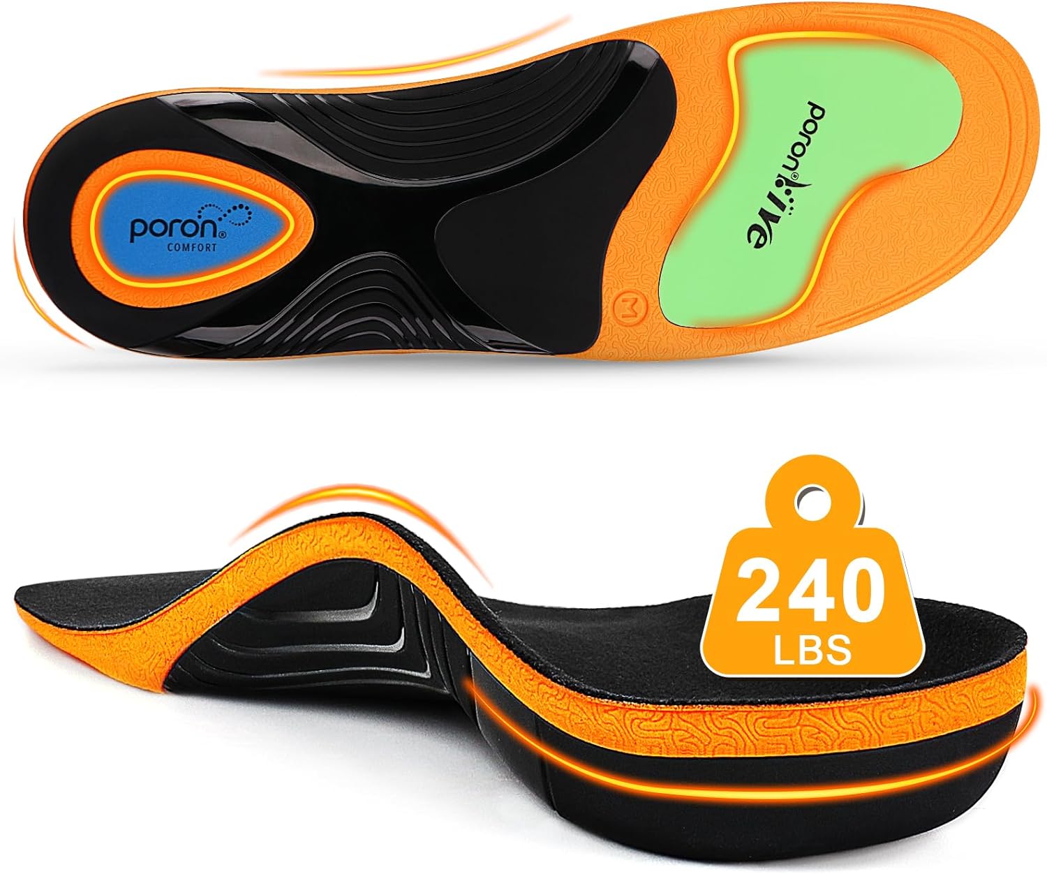 Ailaka Work Boot Insoles for Standing All Day, High Arch Support Insoles for Men Women, Comfort Cushion Shock Absorption Orthotic Inserts for Flat Feet Plantar Fasciitis - Image 7