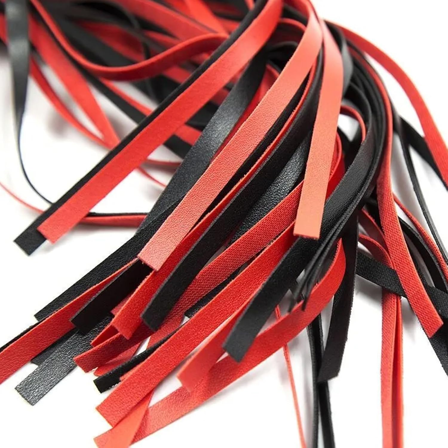 Sex BDSM Whips, BDSM Flogger Whip, 23 in Faux Leather BDSM Whip, Bondage Whip Toys for Women Adult Couples (Red & Black)