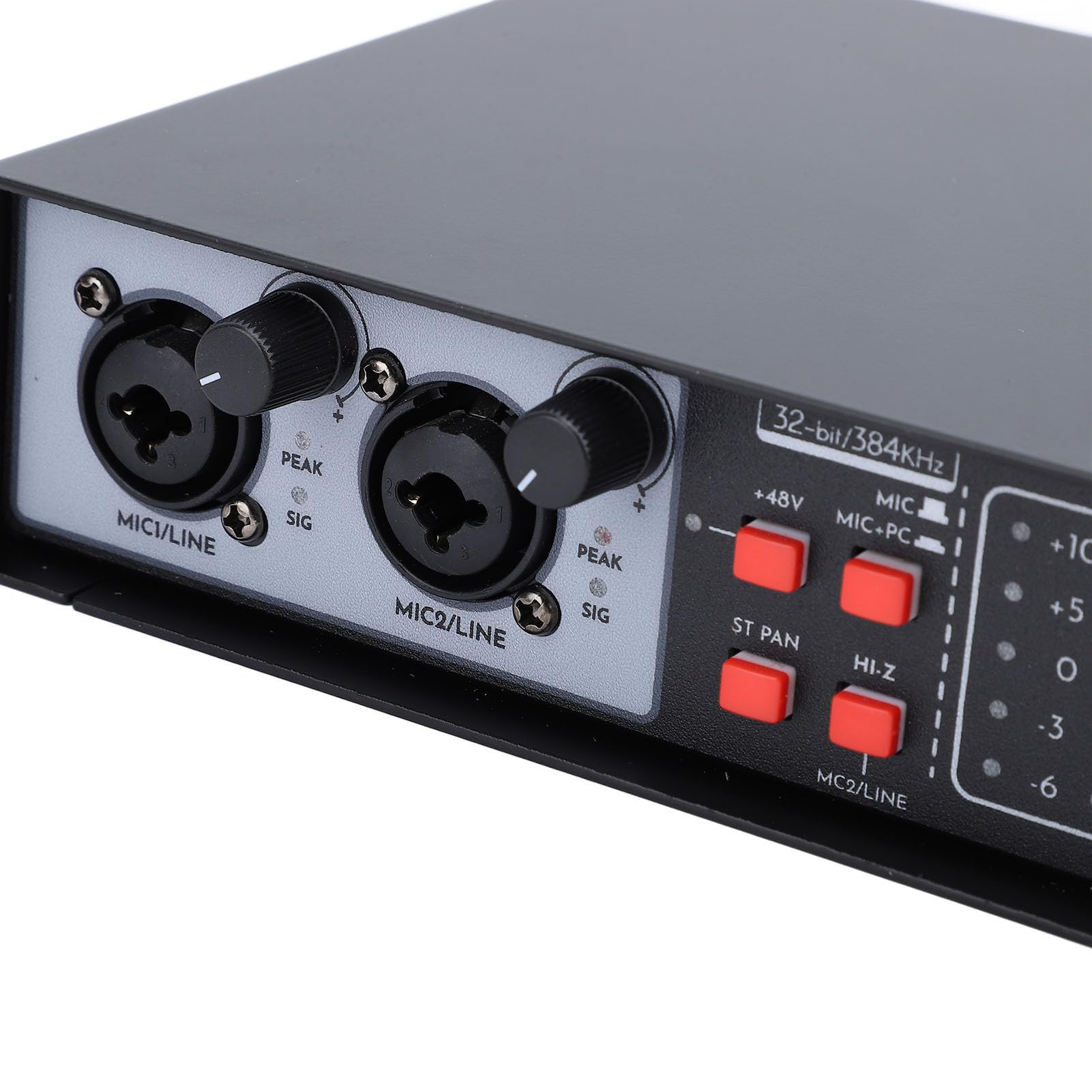Mixer Digitale 2 In 2 Out, Console di Mixaggio Audio Professionale con 48V Phantom Power, Interfaccia Audio USB, Costruzione in Metallo per Registrazione Strumenti, Live P