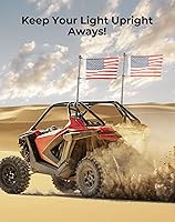 Vista 8 de KEMIMOTO UTV Soporte de montaje para luz de bandera de montaje en látigo, 1 unidad, resistente ajustable para jaula de barra enrollable de 1.75 a 2