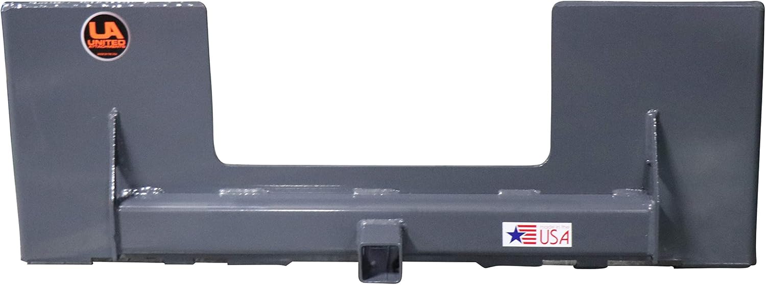Titan Attachments USA Made Universal Cut Out Receiver Mount Plate, 1/4" Thick Skid Steer Plate Attachment, 2" Receiver Hitch, 3000 LB Weight Capacity, Quick Tach Steel Mount Plate Adapter