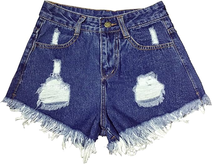 Amazon ミニマリ ショートパンツ デニム レディース ダメージ加工 ハイウエスト カットオフ フリンジ クラッシュ ジーンズ パンツ ショートパンツ 通販