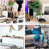 Vista 11 de QINJIEJIE Gato de obsidiana negra, decoración de Halloween, cristales y piedras curativas, estatua de piedra de gatos dormidos, escultura de piedras