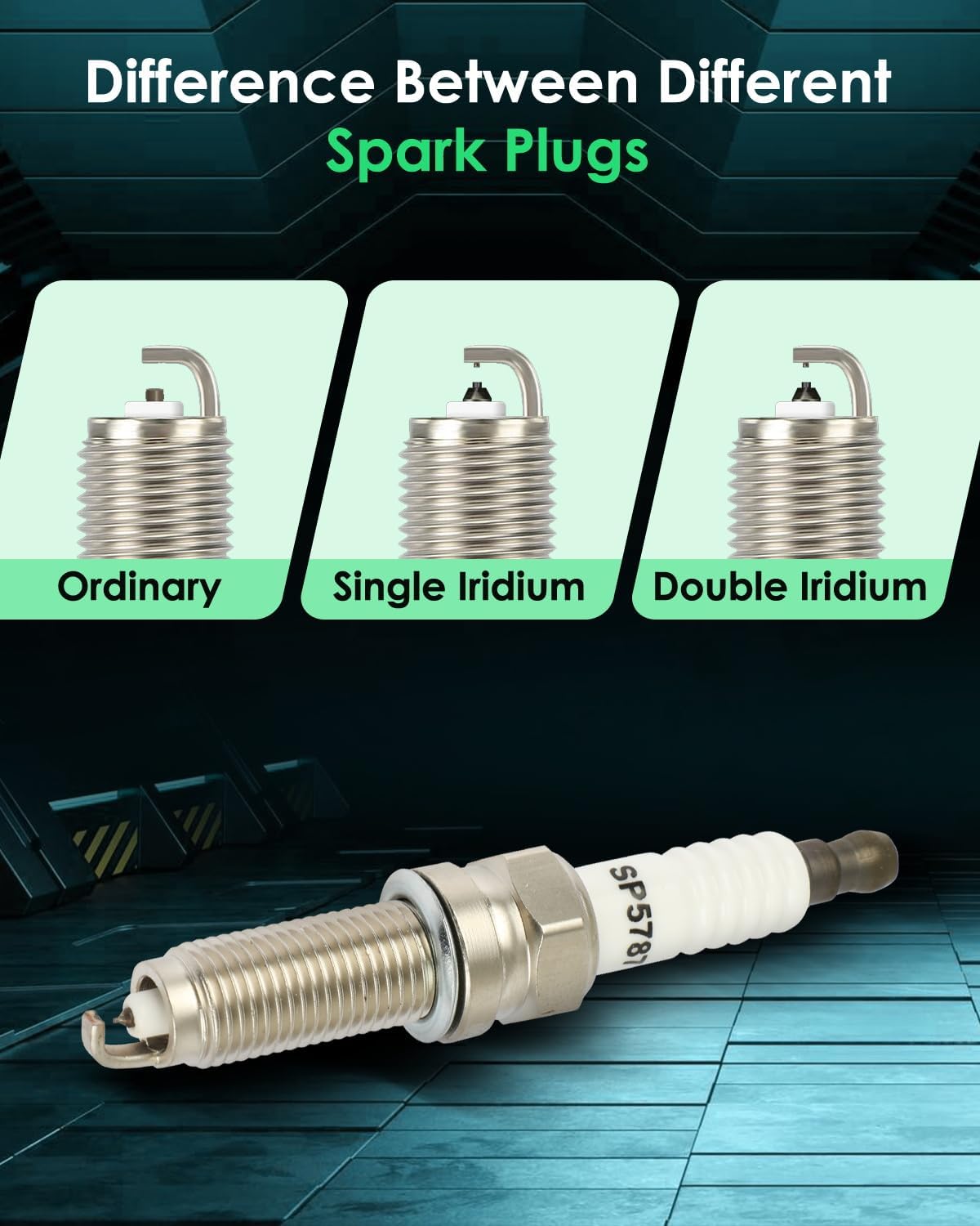 SCITOO Platinum Iridium Spark Plugs 5787 for Acura MDX 2010-2013, TL 2009-2014, ZDX 2010-2013, MDX 2010-2013, 3.7L Pack of 6