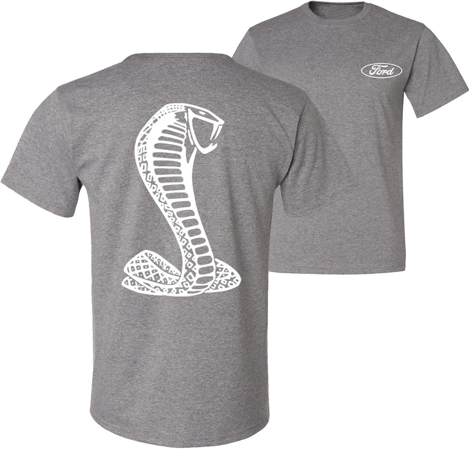 Retro Ford Shelby Cobra Emblem Vintage White Logo Cars and Trucks Front and Back Men's Graphic T-Shirt