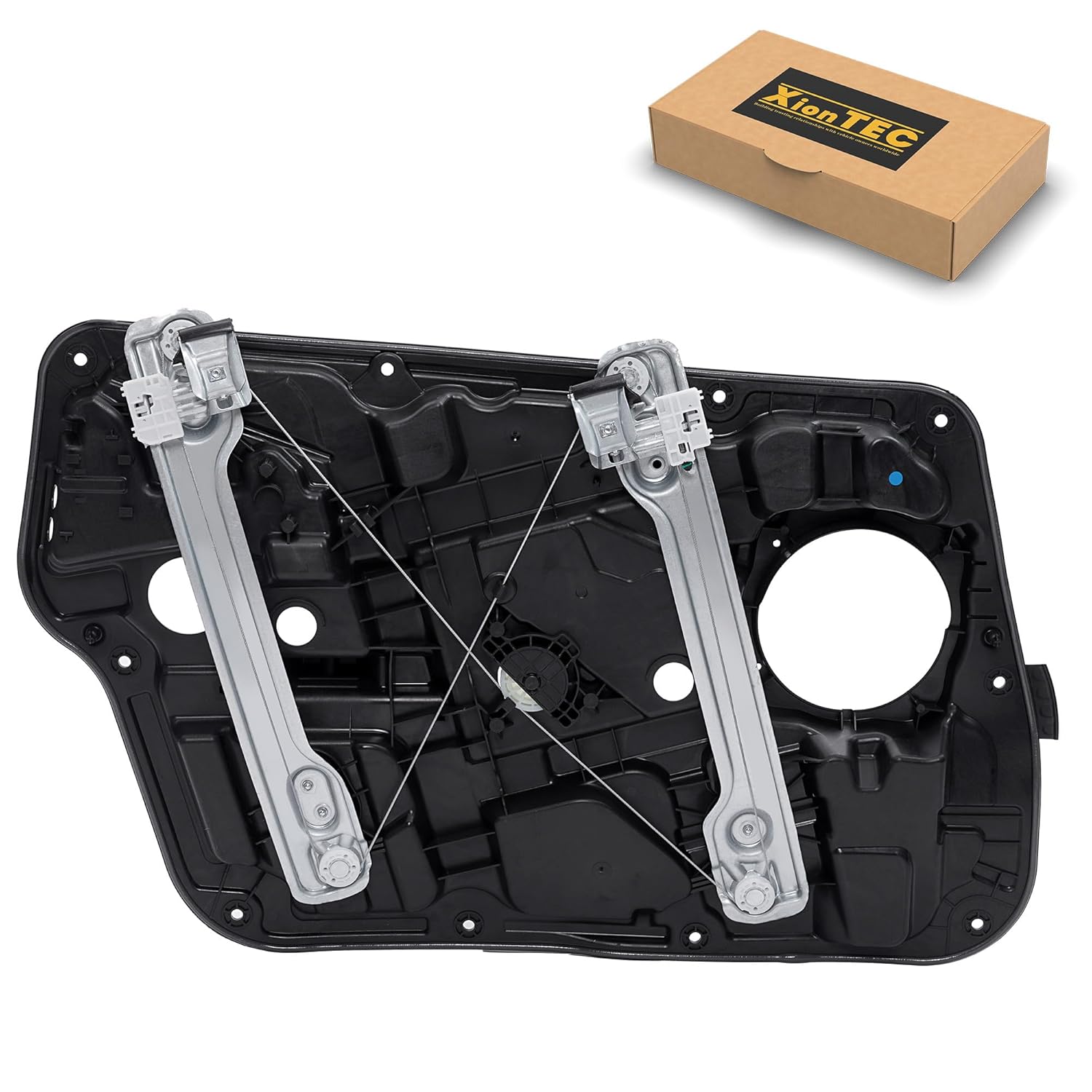 Power Window Regulator with Panel without Motor, Front Passenger Side, Compatible with Hyundai Sonata 2011 2012 2013 2014 Sedan, Replace# 824813Q000 752929