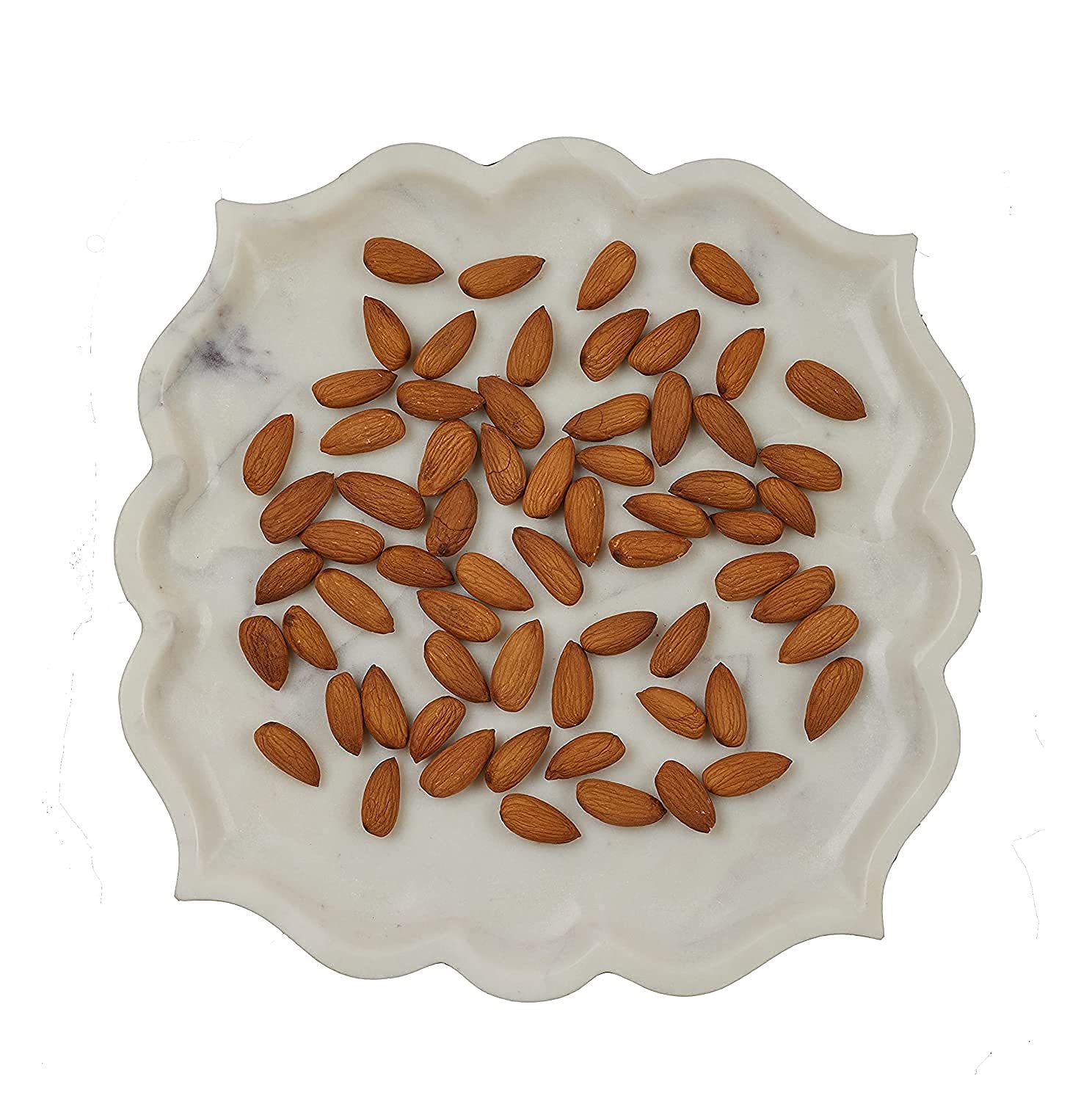 Stone Essential Maroc White Marble Serving Platter for Fruit, Dry Fruits and Home Decor - Image 3 thumbnail