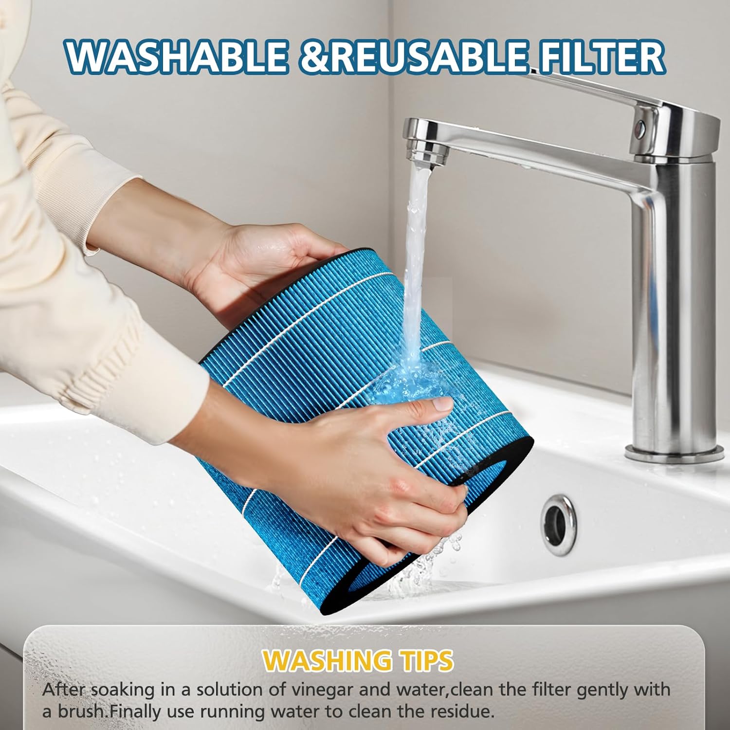 MIRO PRO Washable Humidifier Wicking Filter, Compatible with Afloia MIRO PRO and KILO PRO 2-in-1 Air Purifier & Humidifier, Durable Wet Curtain, 2Pack - Image 5