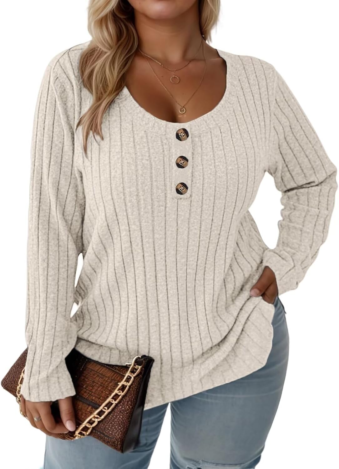 DOLNINE Plus Size Sweatshirts for Women Fashion Long Sleeve Tops Pullover Fall Winter Casual Loose Shirts