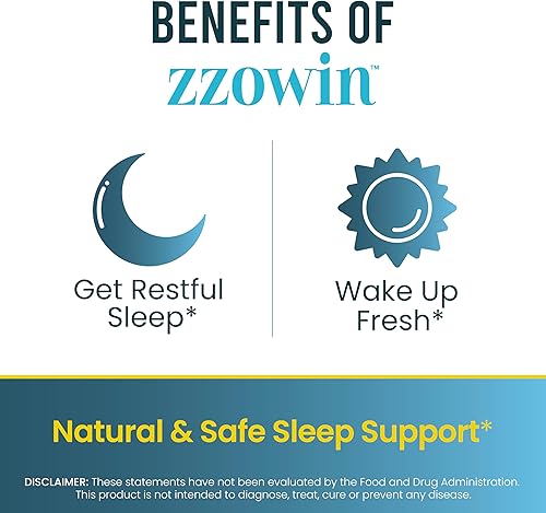 Miniatura 3 de Vedistry Zzowin Suplemento de apoyo para dormir  5 mg de melatonina, raíz de valeriana, magnesio para sueño profundo y relajación, 30 tabletas