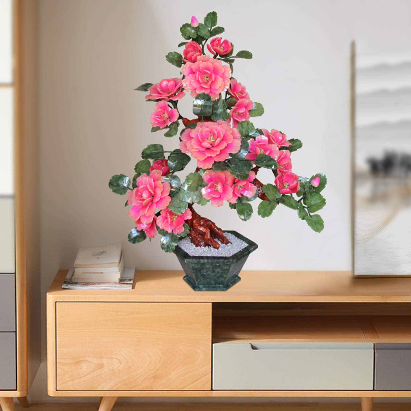 Amazon｜シミュレーション盆栽木牡丹の花シミュレーション鉢植え人工