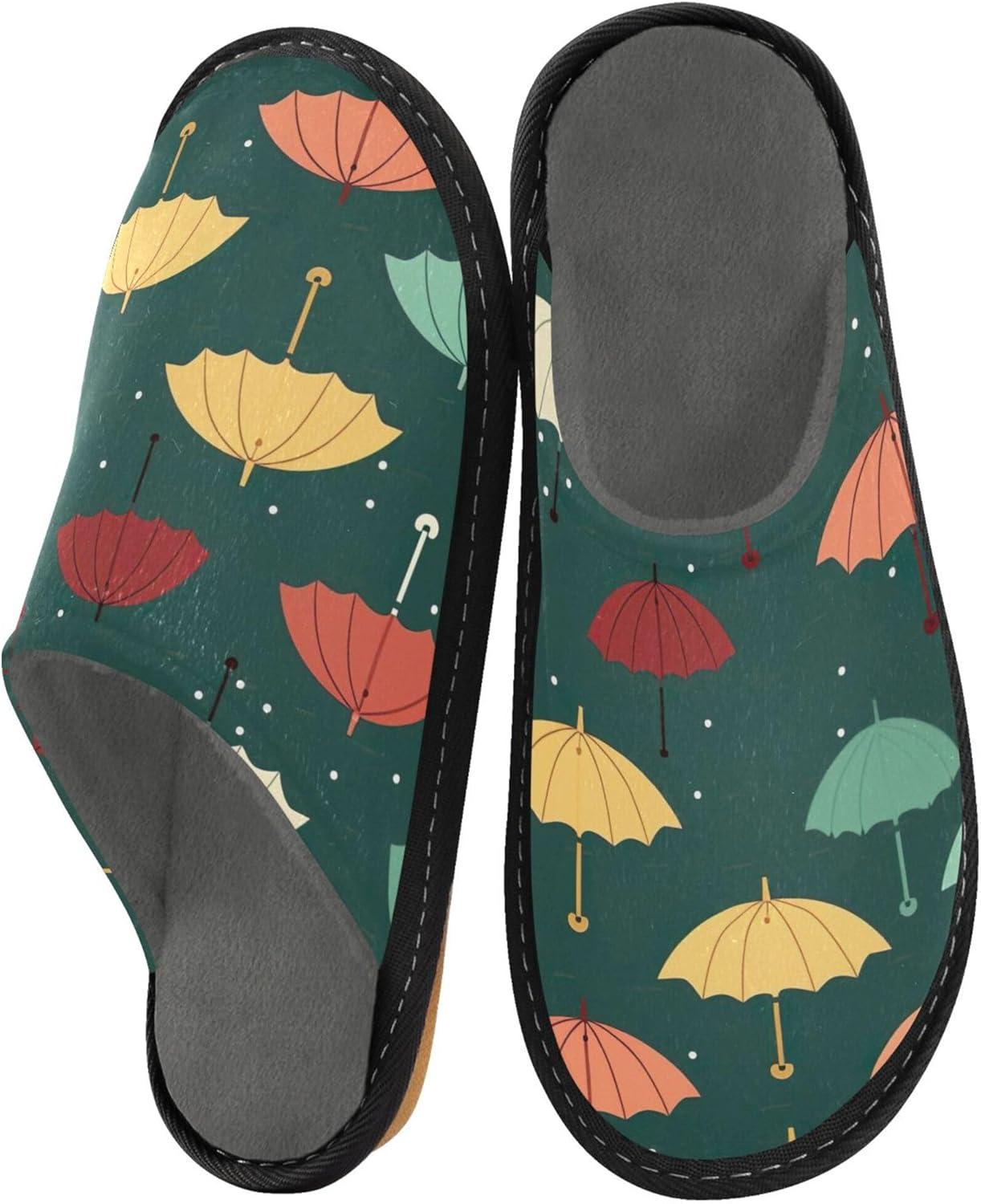 Cute Umbrella House Slippers – Cozy Fuzzy Slippers for Guests, Washable & Disposable, Perfect for Shoeless Home, Spa & Hotel Use A111952