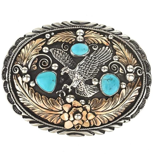 Gold Silver Eagle Navajo Belt Buckle 