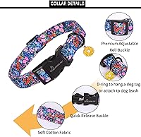 Vista 64 de Aring Pet Collar de algodón, ligero y ajustable, con hebilla de liberación rápida para perros pequeños, medianos y grandes, para cachorros, XS