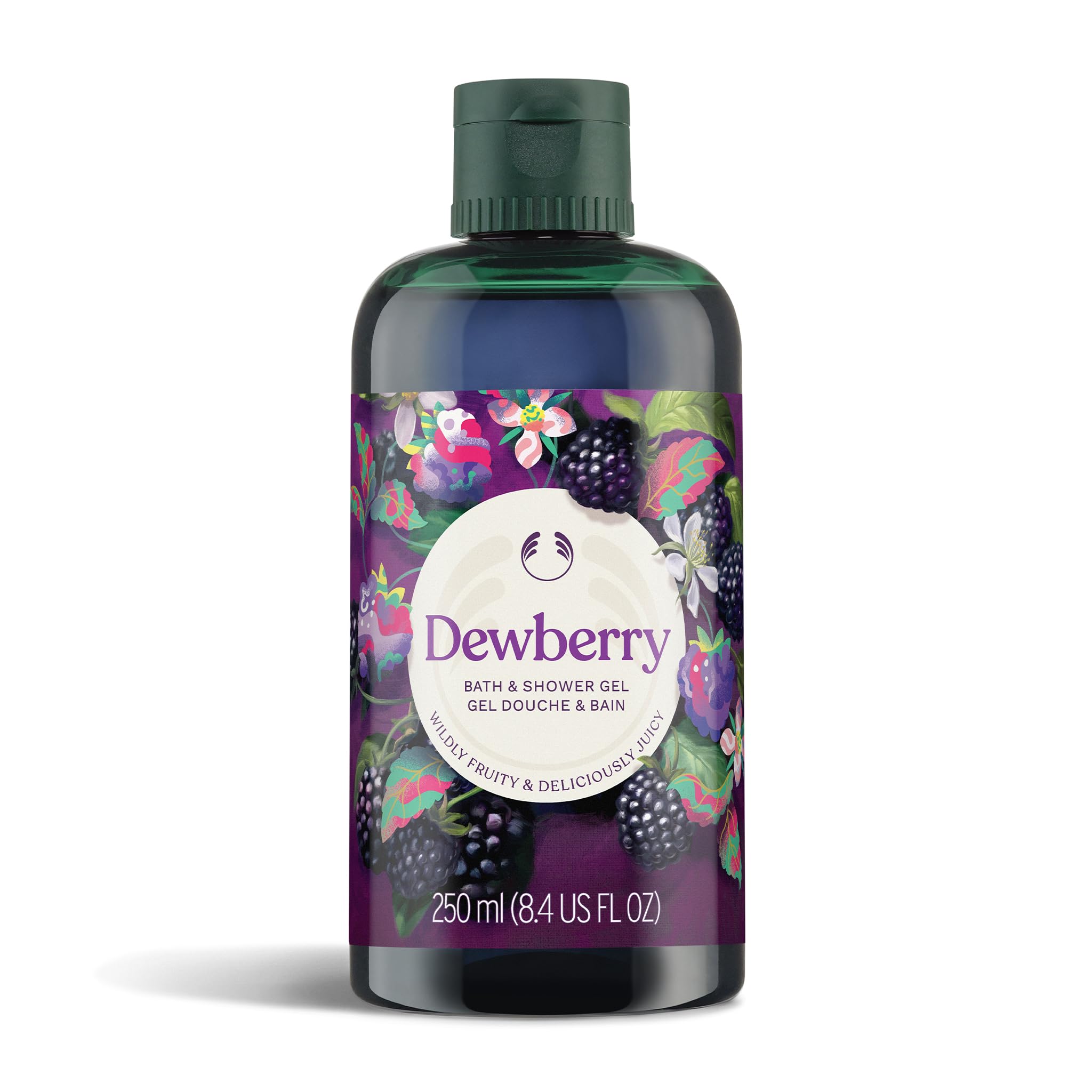 The Body Shop Dewberry Bath & Shower Gel | Gentle Lathering Body Wash with Fruity Scent | Vegan, for All Skin Types, 250 ml / 8.4 fl oz
