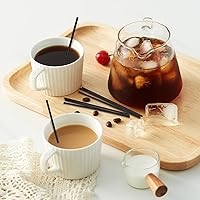 Vista 5 de [1000 unidades] Agitadores de café de plástico desechables negros de 5 pulgadas, palitos de cóctel, agitadores de bebidas para bebidas calientes