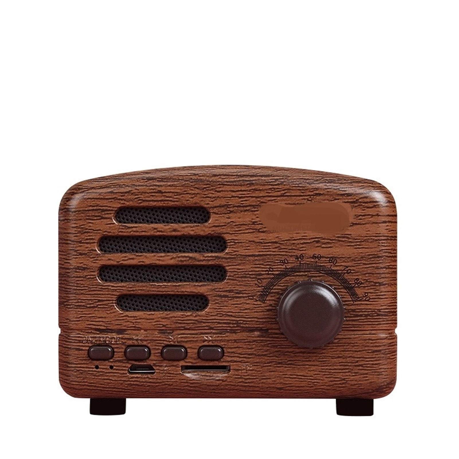 Haut-parleur portable Bluetooth Retro Mini haut-parleur portable Bluetooth sans fil de poche USB Lecteur de musique Subwoofer Couleur(Brown)
