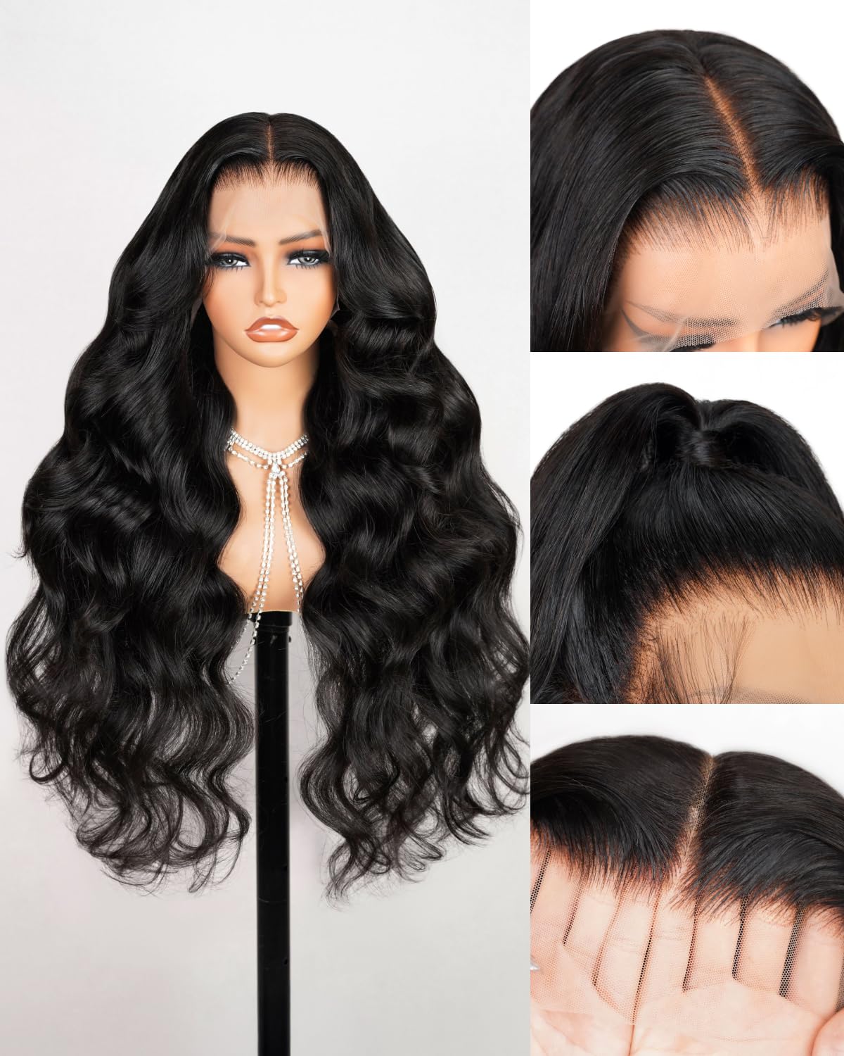 Megalook 13x4 HD Lace Front Wigs Human Hair 210 Density Body Wave Lace Front Wigs Human Hair Preplucked Natural Hairline Prebleached Knots Lace Front