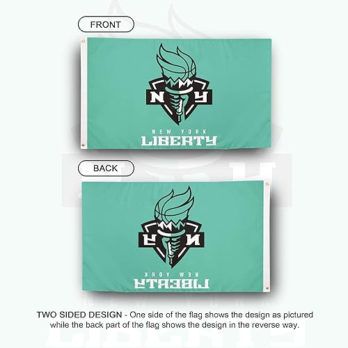 Miniatura 8 de Desert Cactus Bandera de la Libertad de Nueva York NY Team WNBA 100% poliéster para interiores y exteriores 3x5 pies Banderas (negro)